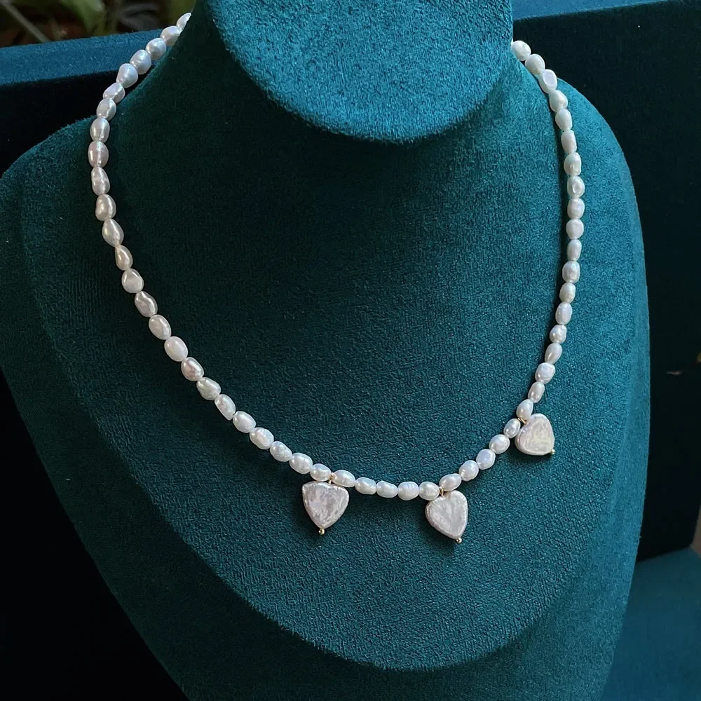 Heart Pendant Freshwater Pearl Necklace