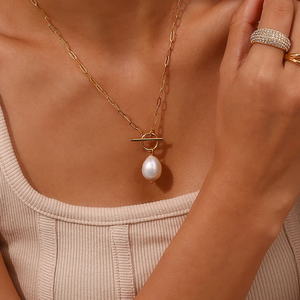 Gold-Plated Freshwater Pearl Pendant Necklace
