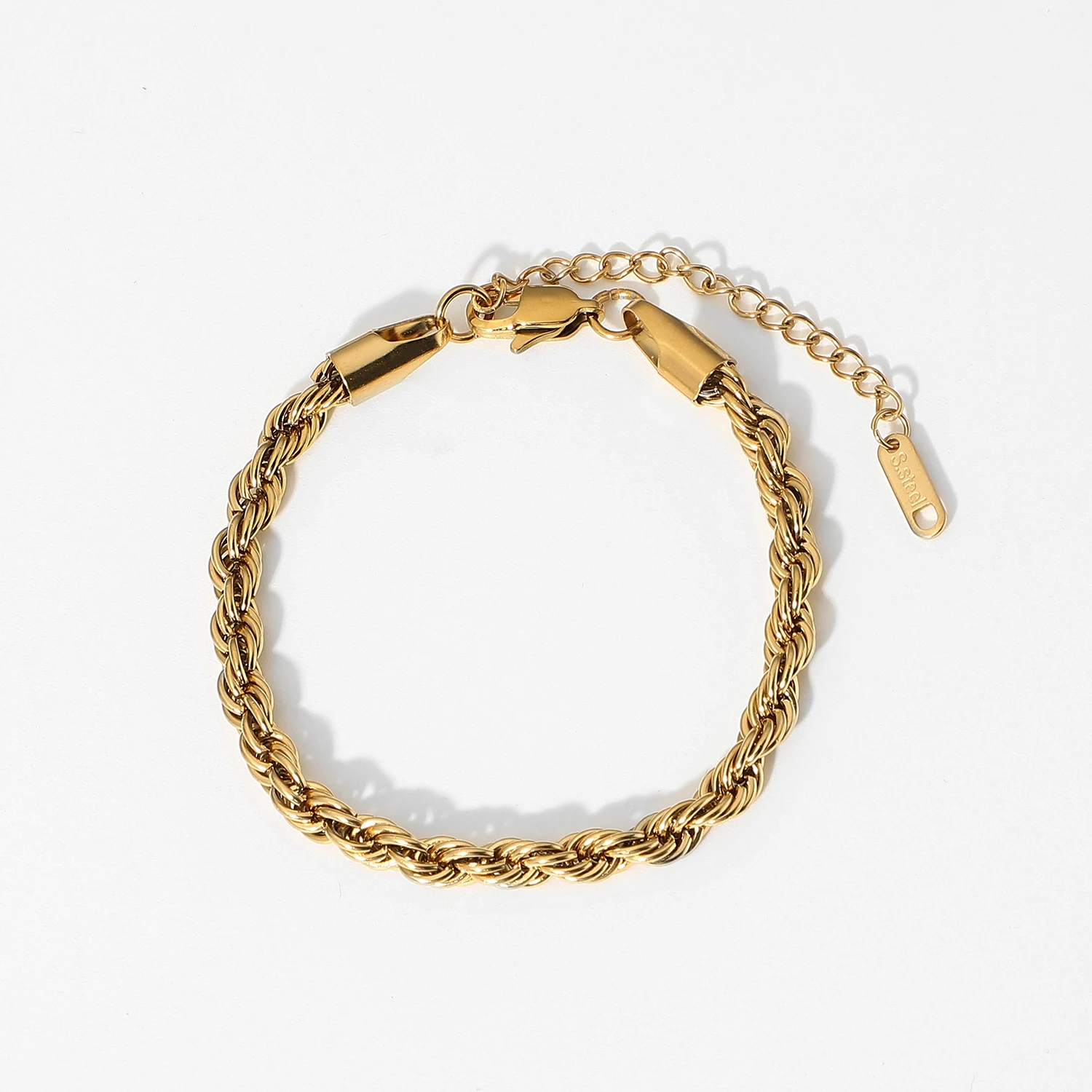 18K Gold Rope Chain Bracelet – Adjustable & Tarnish-Free