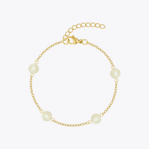 Elegant 18K Gold-Plated Chain Bracelet with Cultured Freshwater Pearls – Urban Gear