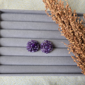 Sapphire amethyst earrings in silver