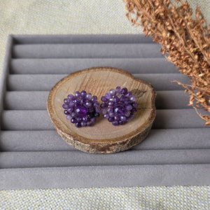 Sapphire amethyst earrings in silver