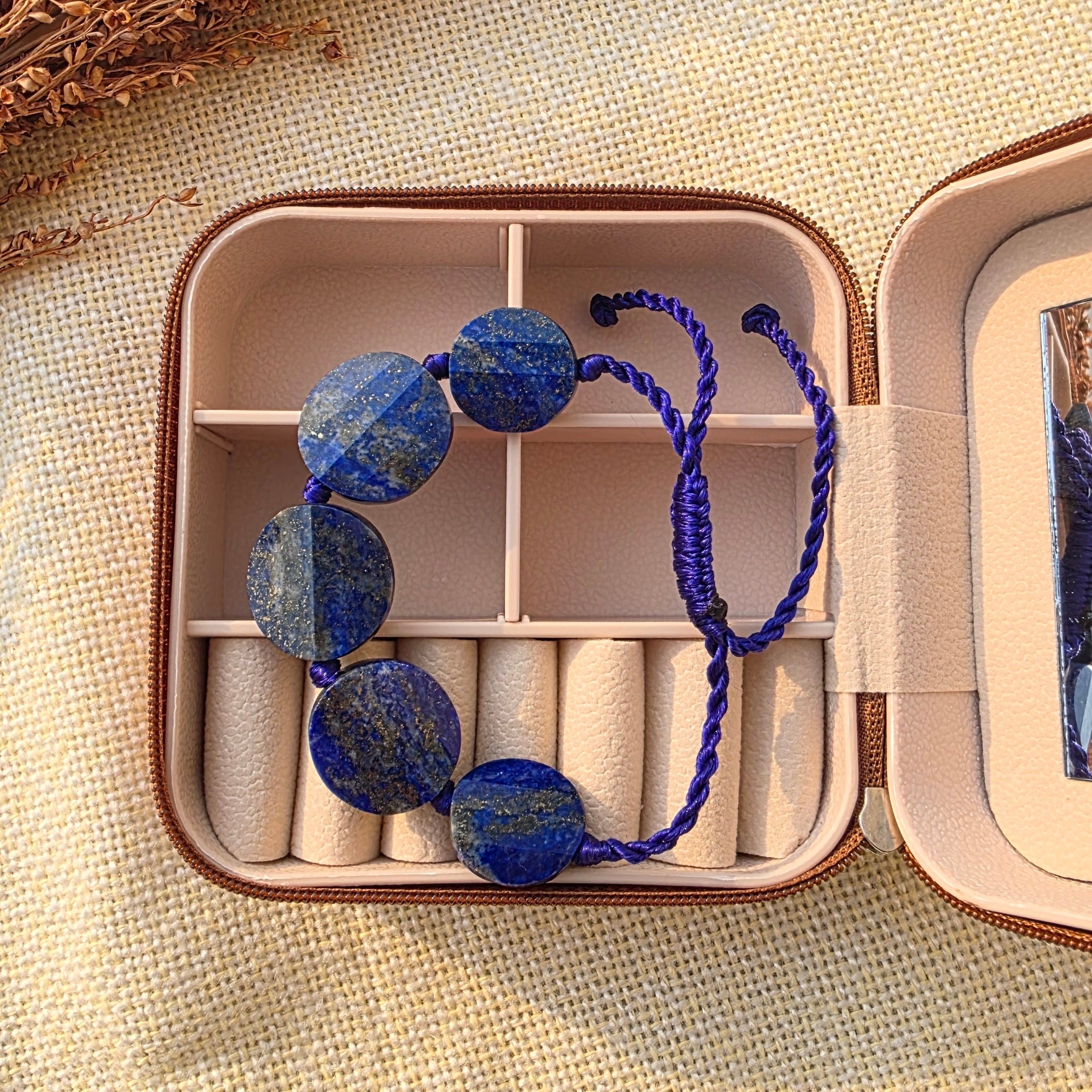 Handmade lapis bracelet