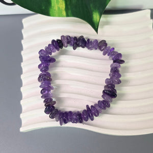 Natural Amethyst Crystal Chip Bracelet