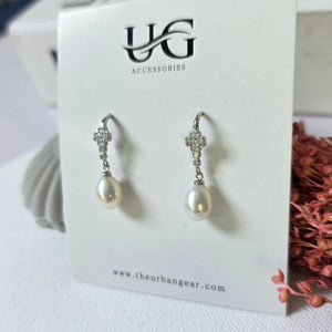 Freshwater Pearl Drop Earrings in 925 Sterling Silver