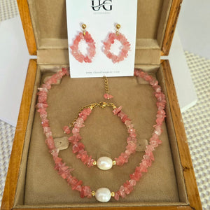 Cherry Quartz Necklace Set