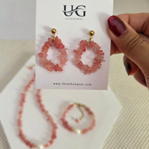 Cherry Quartz Necklace Set