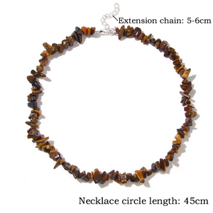 Natural Stone Necklace - Handcrafted Jewelry with Tiger Eye, Amethyst & Turquoise