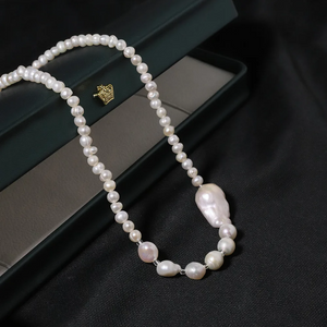 Elegant Baroque Freshwater Pearl Necklace | Timeless & Handmade