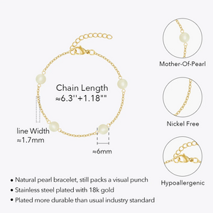 Elegant 18K Gold-Plated Chain Bracelet with Cultured Freshwater Pearls – Urban Gear