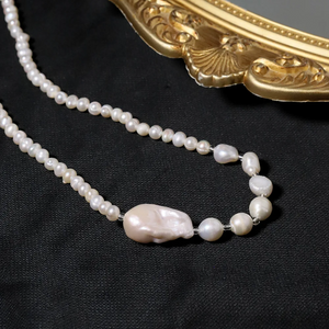 Elegant Baroque Freshwater Pearl Necklace | Timeless & Handmade