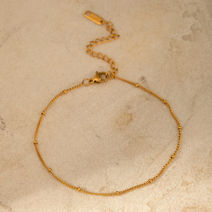 Minimalist Gold-Plated Anklet for Women | Dainty Beaded Chain Anklet – Urban Gear