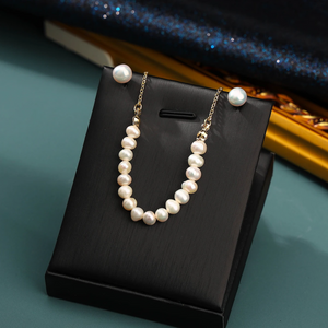 Luxury Freshwater Pearl Necklace & Stud Earrings Set – 18K Gold Plated