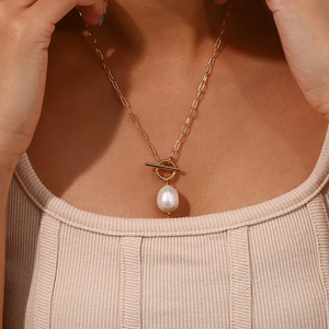 Gold-Plated Freshwater Pearl Pendant Necklace