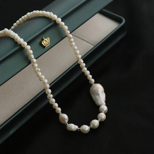 Elegant Baroque Freshwater Pearl Necklace | Timeless & Handmade