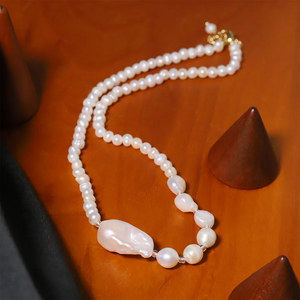 Elegant Baroque Freshwater Pearl Necklace | Timeless & Handmade