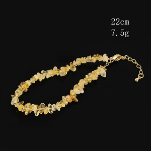 Natural Citrine Gemstone Bracelet – Handmade, Adjustable, Gold-Plated