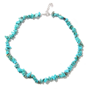 Natural Stone Necklace - Handcrafted Jewelry with Tiger Eye, Amethyst & Turquoise