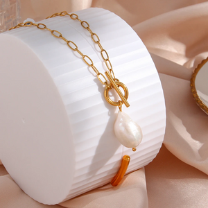 Gold-Plated Freshwater Pearl Pendant Necklace