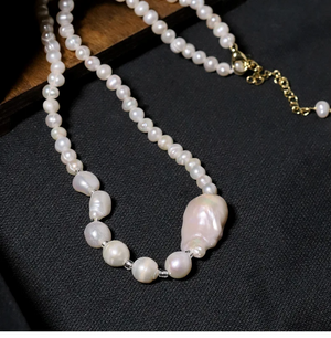 Elegant Baroque Freshwater Pearl Necklace | Timeless & Handmade