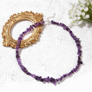 Natural Stone Necklace - Handcrafted Jewelry with Tiger Eye, Amethyst & Turquoise