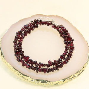 Elegant Natural Garnet Necklace – Handmade Red Gemstone Beaded Jewelry