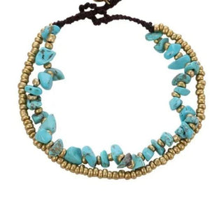 Handmade Natural Stone Beaded Anklet - Urbangear Handmade Natural Stone Anklet