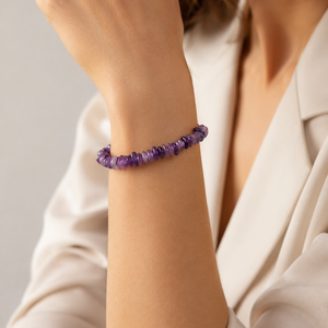 Natural Amethyst Crystal Chip Bracelet