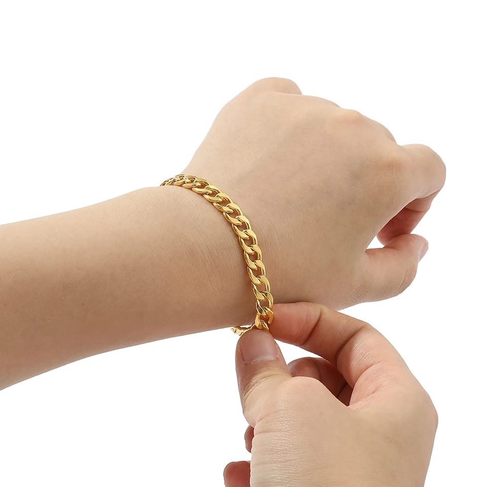 8 Inch Gold Tone Unisex hotsell Bracelet