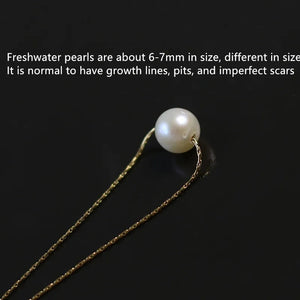 Elegant freshwater pearl pendant necklace with 18K gold-plated chain by Urban Gear displayed on neutral background