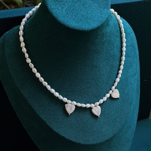Heart Pendant Freshwater Pearl Necklace