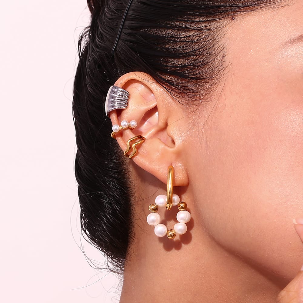 Gold-Plated Pearl Hoop Earrings | Freshwater Pearl Jewelry | Urban Gear