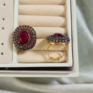 Red stone statement ring