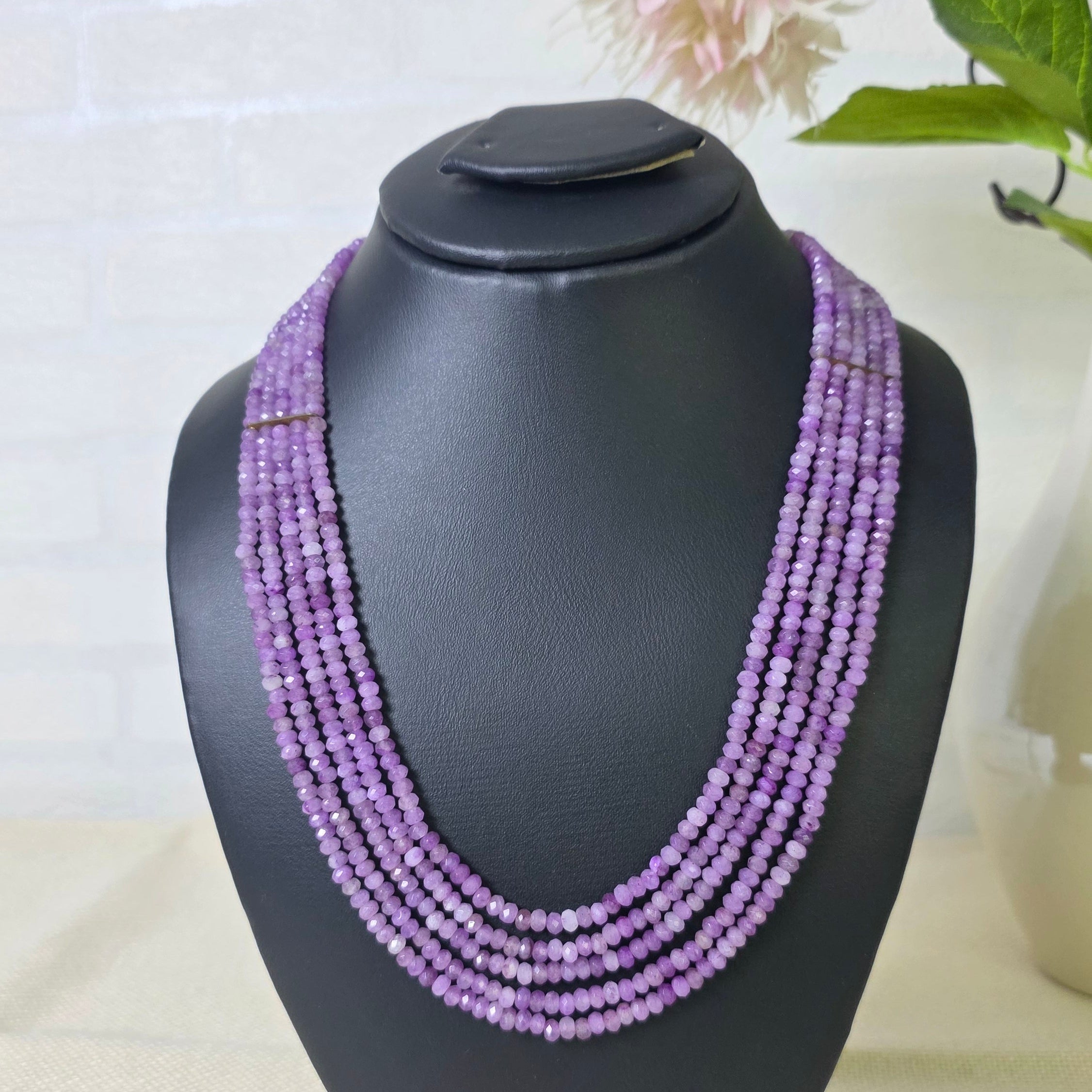 Handcrafted Amethyst multi-layer beaded necklace by Urban Gear, luxury purple gemstone jewelry for women