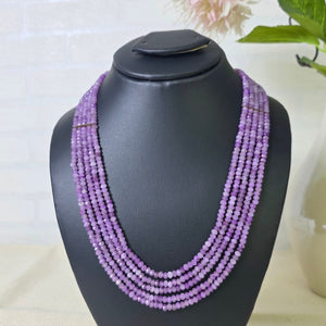 Handcrafted Amethyst multi-layer beaded necklace by Urban Gear, luxury purple gemstone jewelry for women