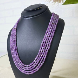 Handcrafted Amethyst multi-layer beaded necklace by Urban Gear, luxury purple gemstone jewelry for women