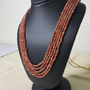 Handcrafted Natural Strawberry Quartz multi-layer beaded necklace by Urban Gear, luxury gemstone jewelry for women