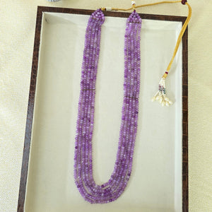 Handcrafted Amethyst multi-layer beaded necklace by Urban Gear, luxury purple gemstone jewelry for women