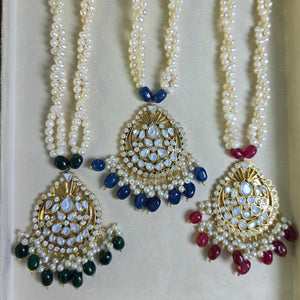 reshwater pearl kundan pendant necklace for women