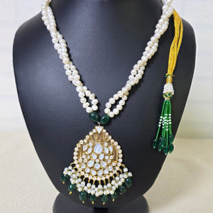 reshwater pearl kundan pendant necklace for women