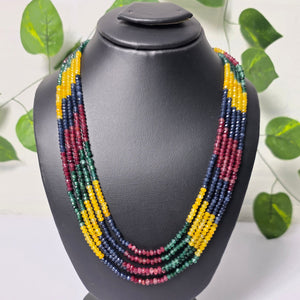 Multicolor gemstone multi layer necklace for women by Urban Gear