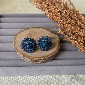 Sapphire amethyst earrings in silver