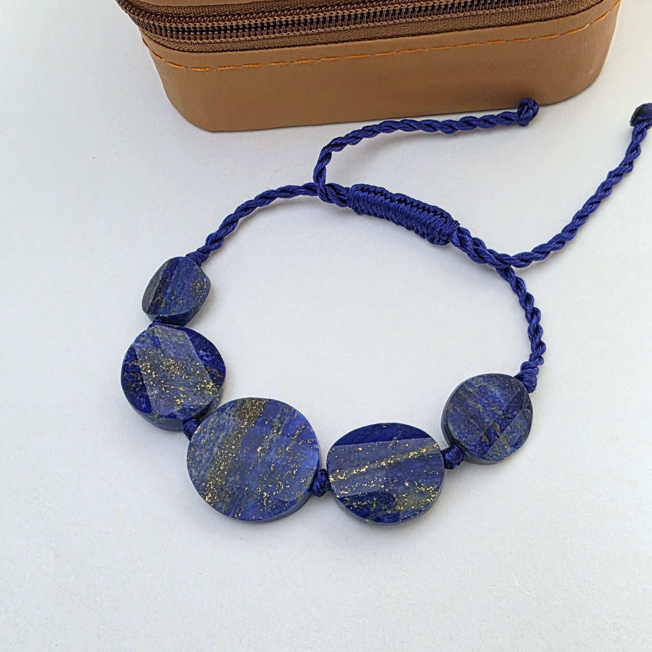 Handmade lapis bracelet
