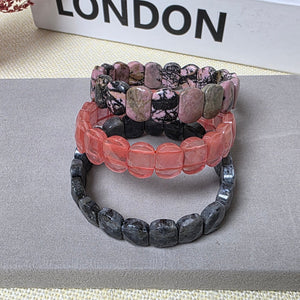 pink and grey stone bracelet