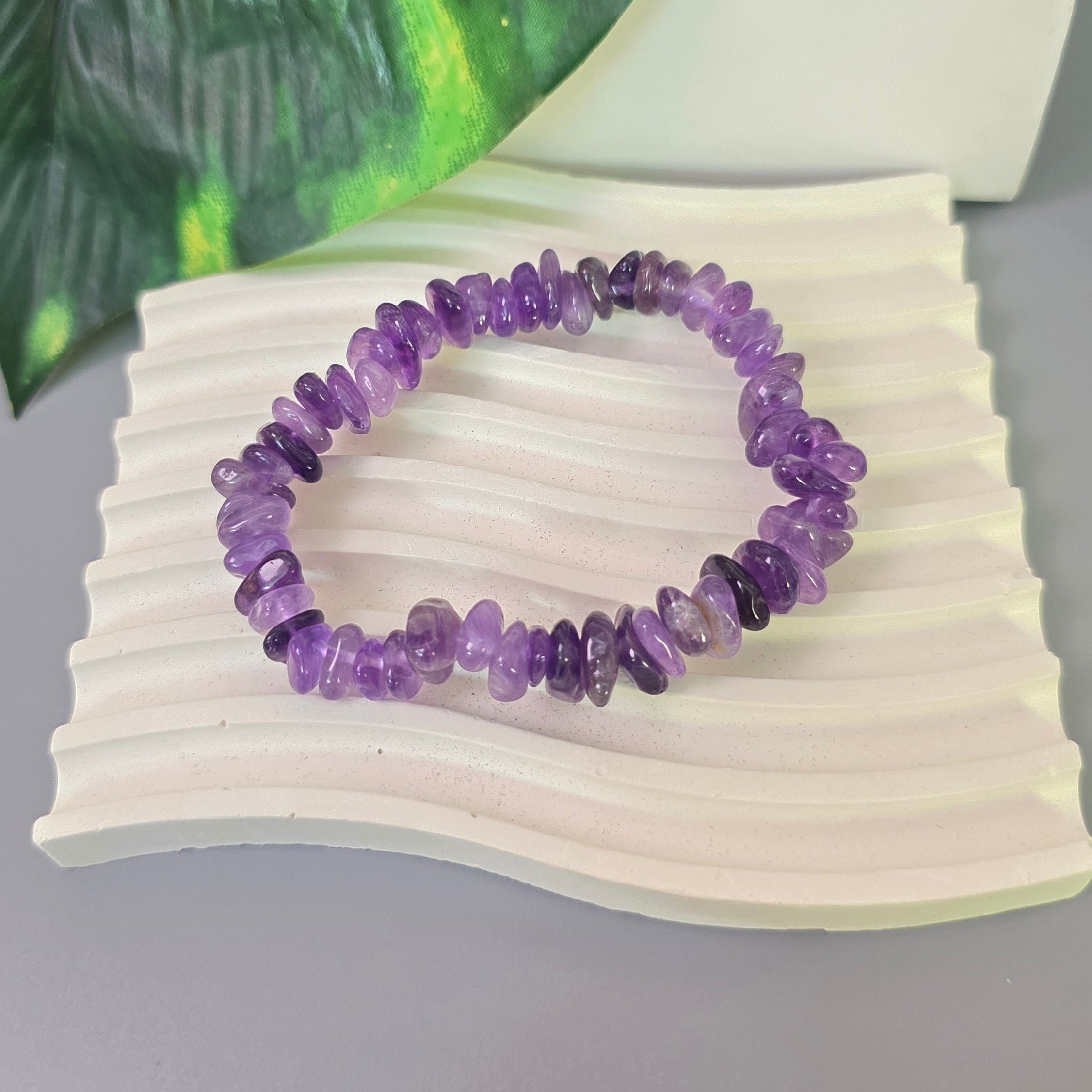 Natural Amethyst Crystal Chip Bracelet
