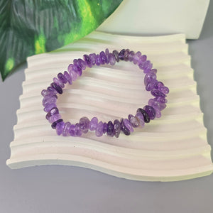 Natural Amethyst Crystal Chip Bracelet