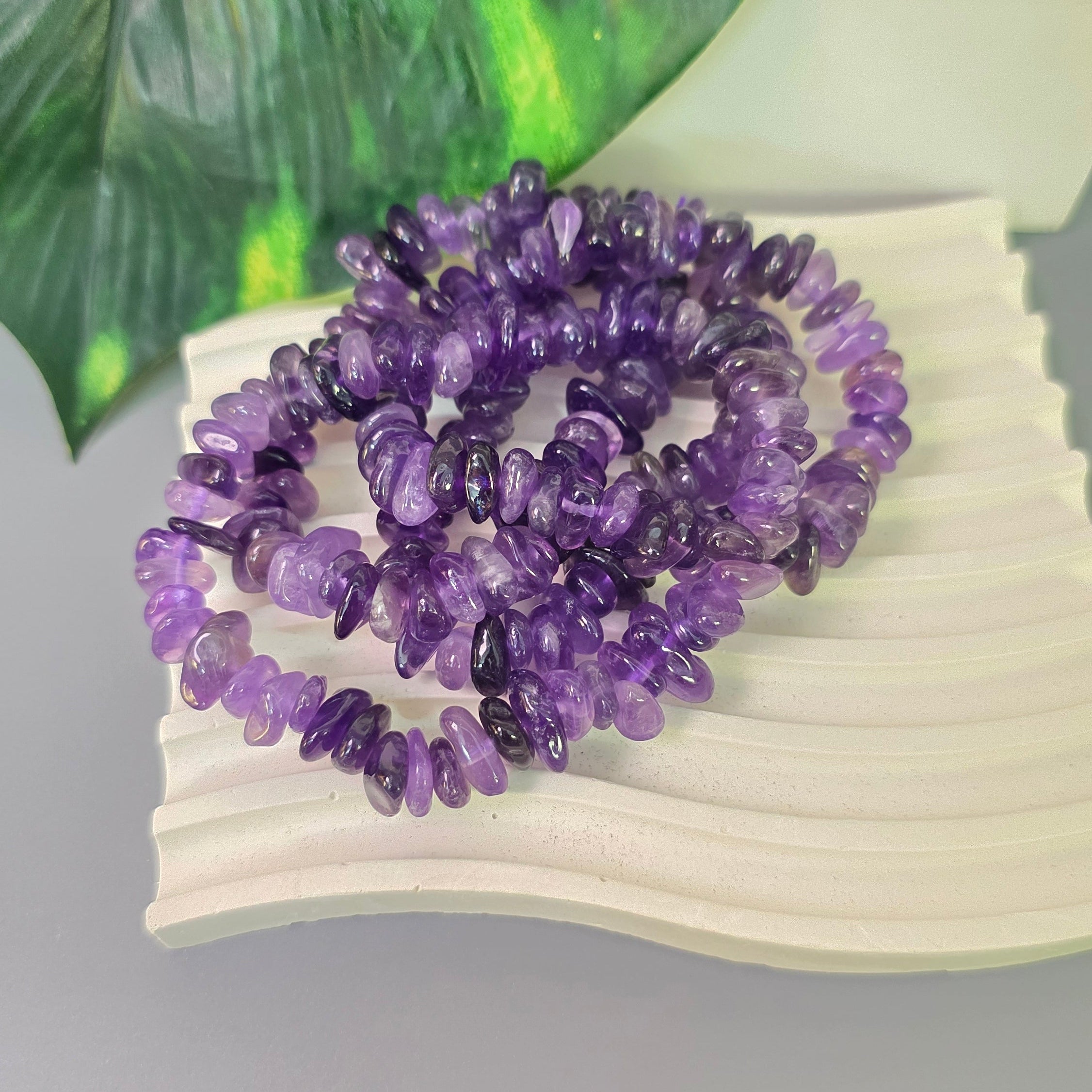 Natural Amethyst Crystal Chip Bracelet