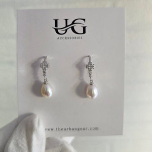 Freshwater Pearl Drop Earrings in 925 Sterling Silver