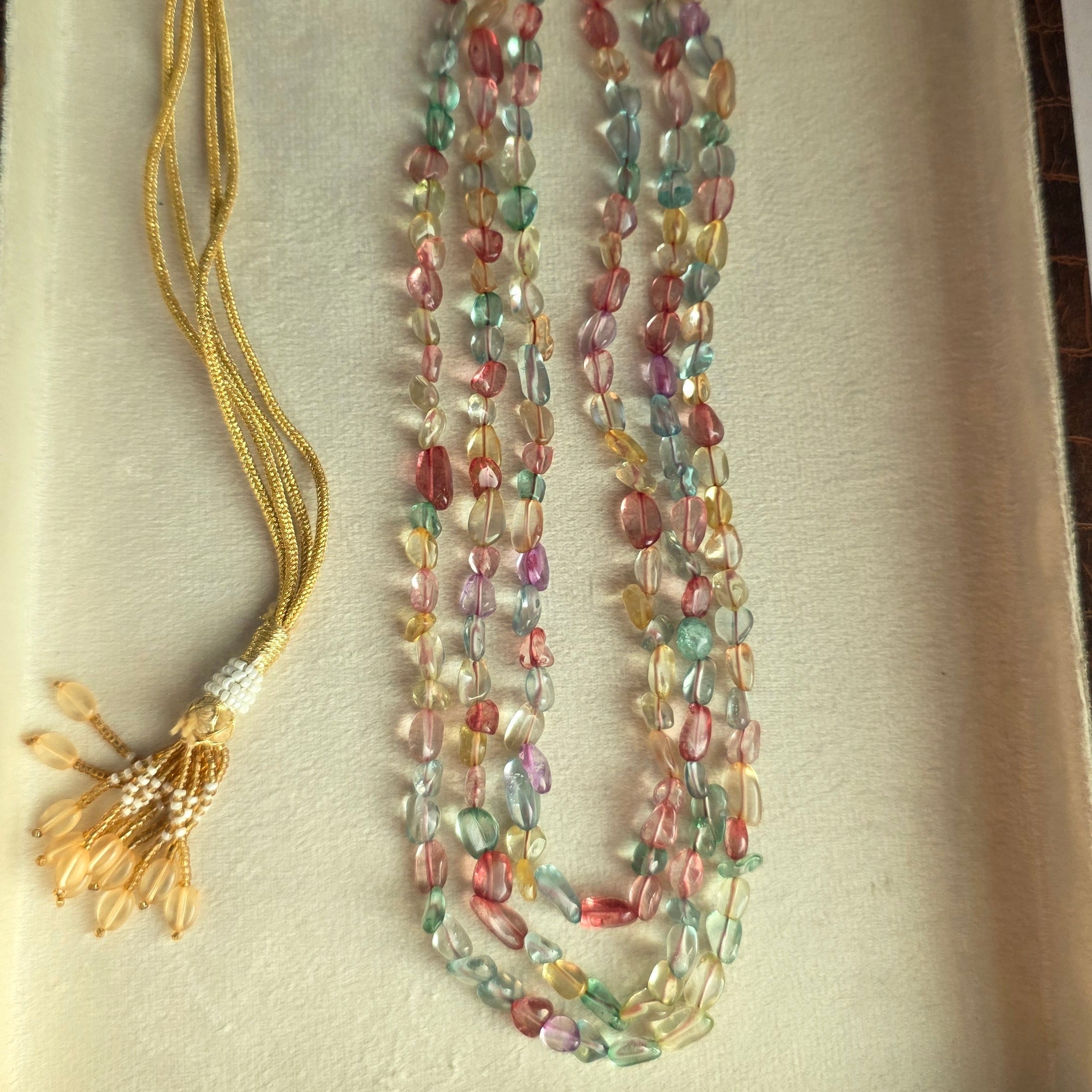 Natural Multi Colour Quartz Mala Necklace