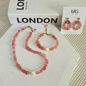 Cherry Quartz Necklace Set